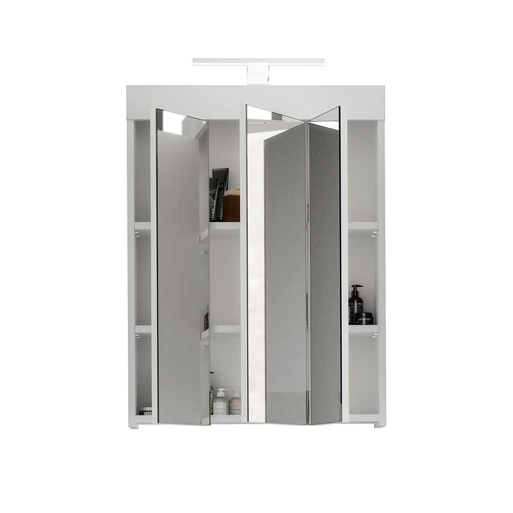 Modernes Badmöbelset Zitalian in Weiß mit Spiegelschrank (dreiteilig)