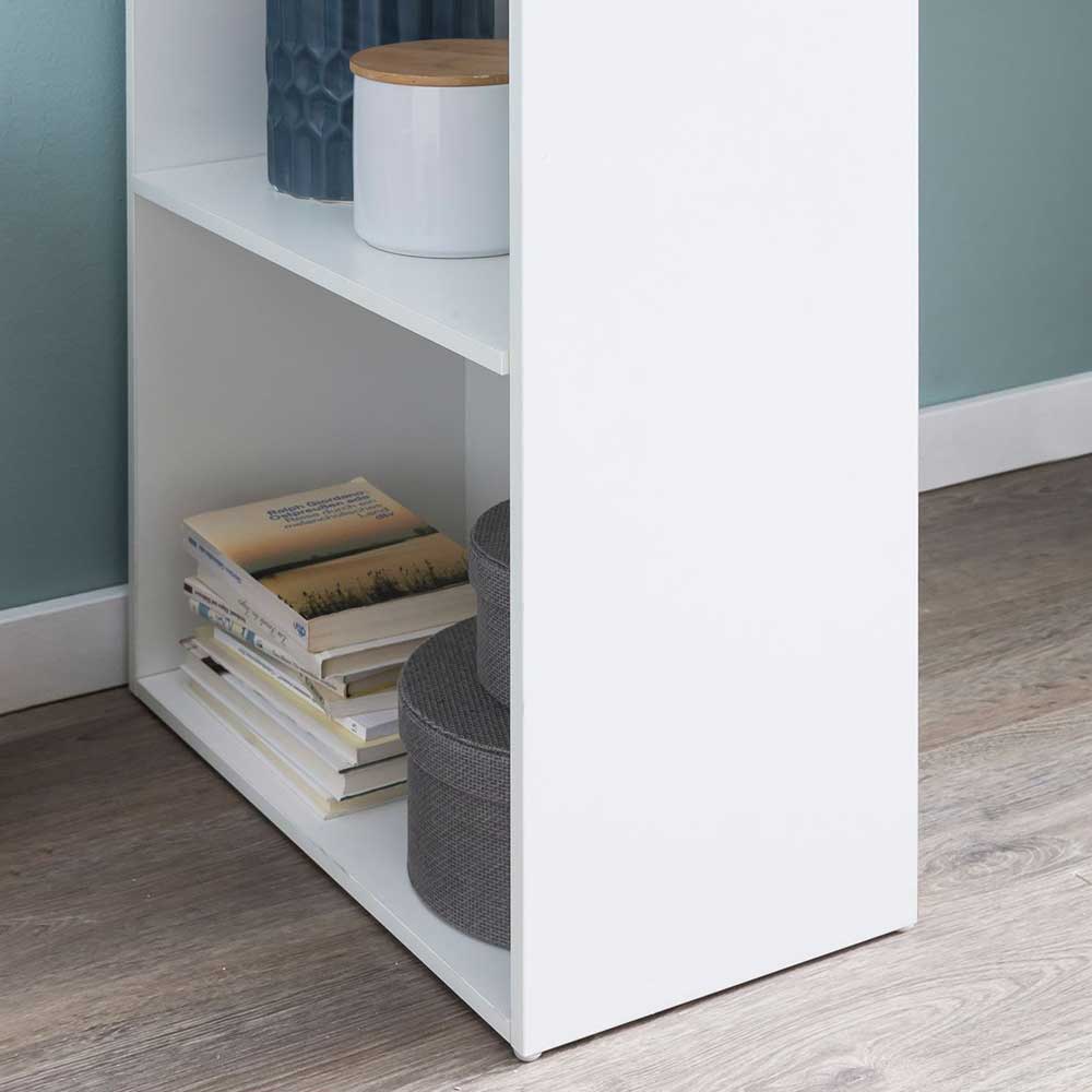 Weißer Schreibtisch Ocoa mit Seitenregal 120 cm breit