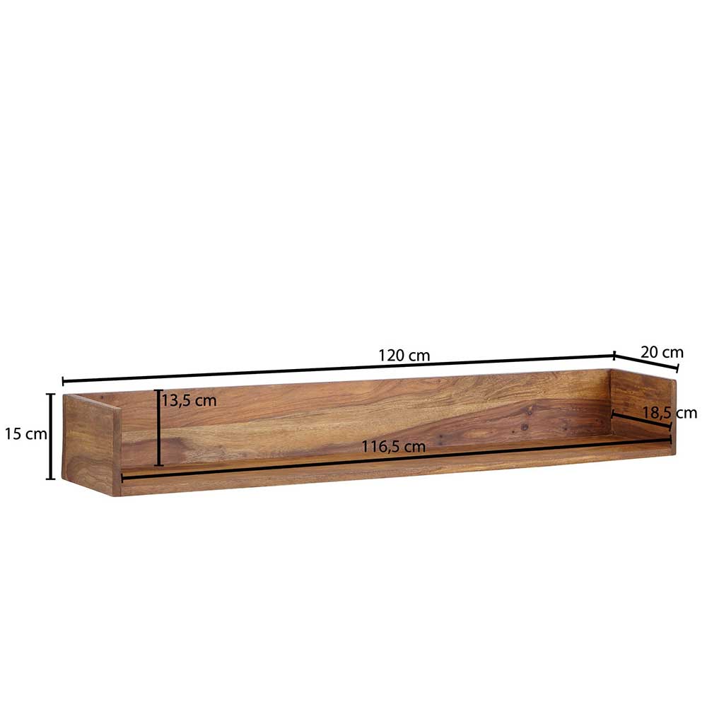 Massivholzregal Rumion 120 cm breit in modernem Design