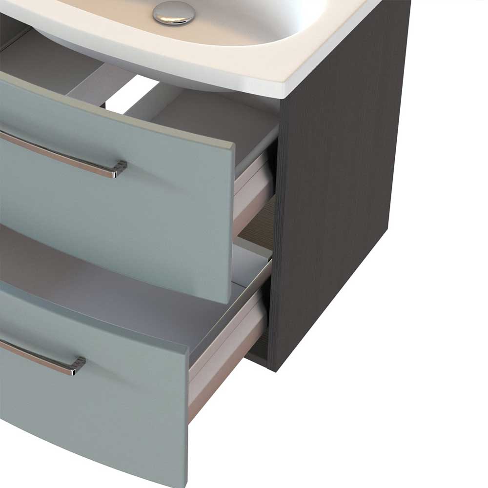 Design Waschkommode Trostina in Graugrün und Dunkelgrau 60 cm breit