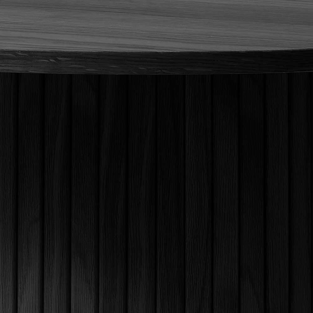Schwarzer Esszimmertisch Sumatri im Skandi Design mit Säulengestell