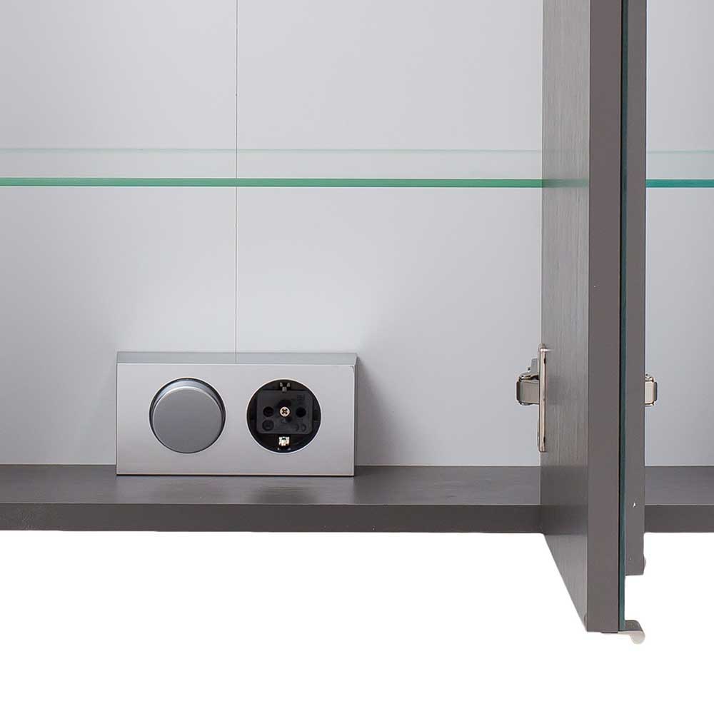 Badezimmermöbelset Isdrina in Eiche Grau 110 cm breit (dreiteilig)