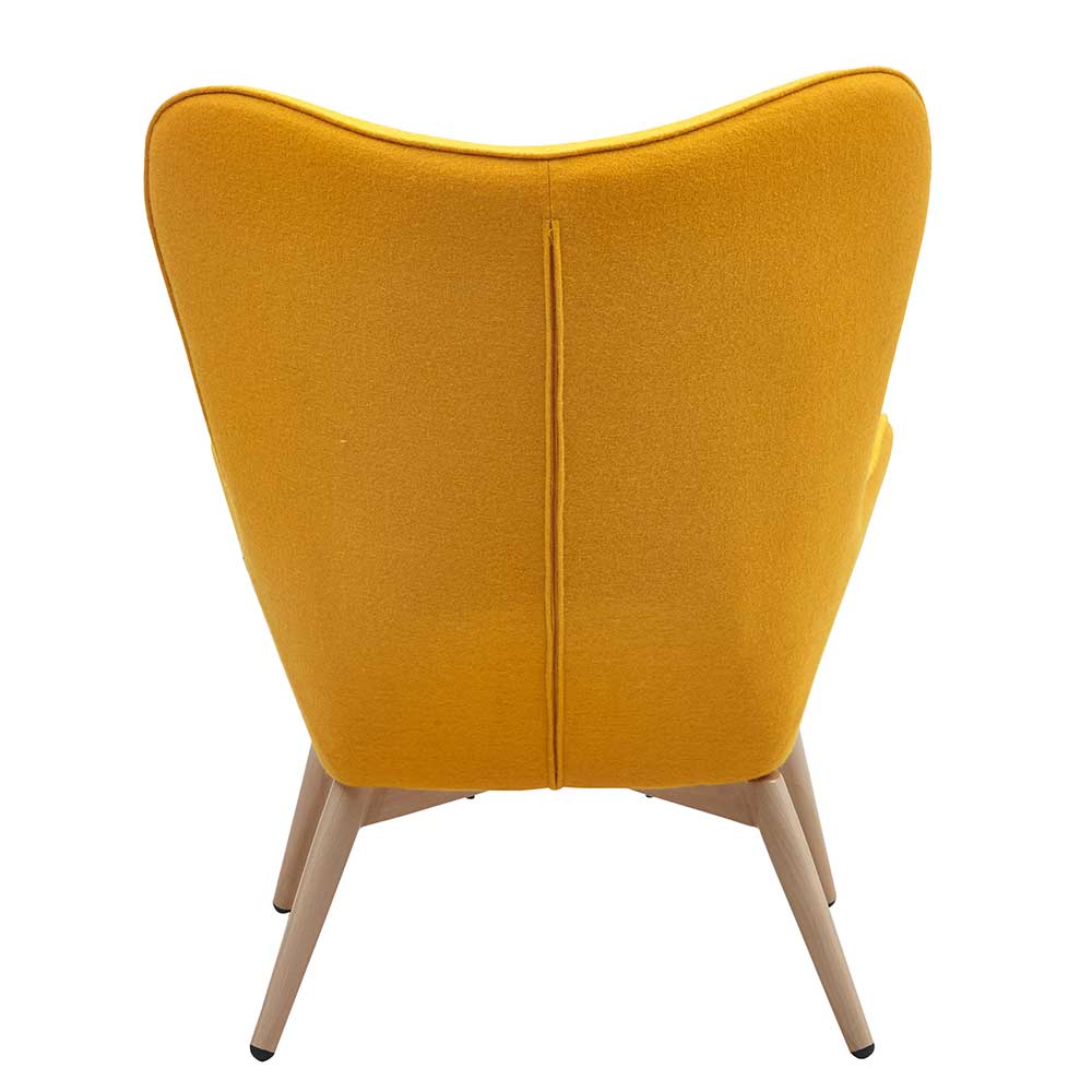 Skandi Design Wohnzimmer Sessel Chilena in Gelb Webstoff