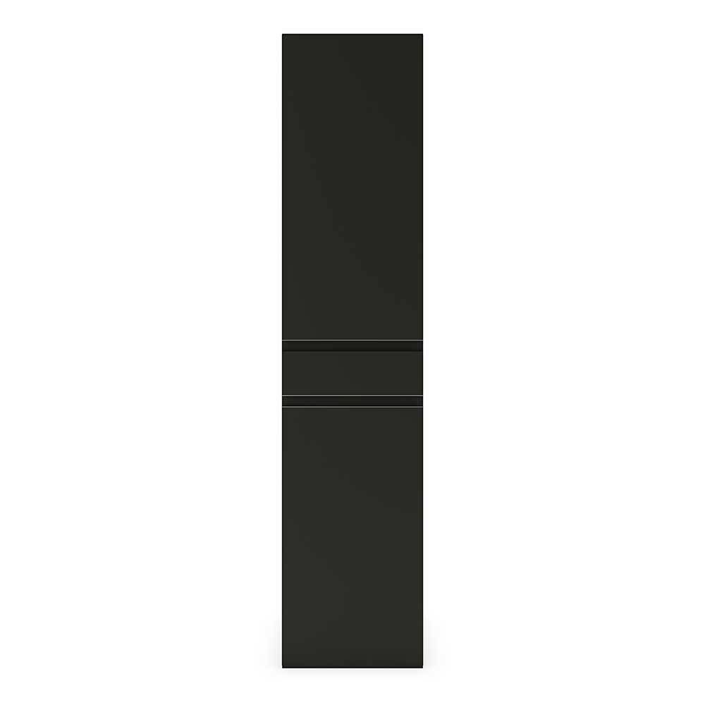 Badhochschrank Janita in Schwarz matt 179 cm hoch - 40 cm breit
