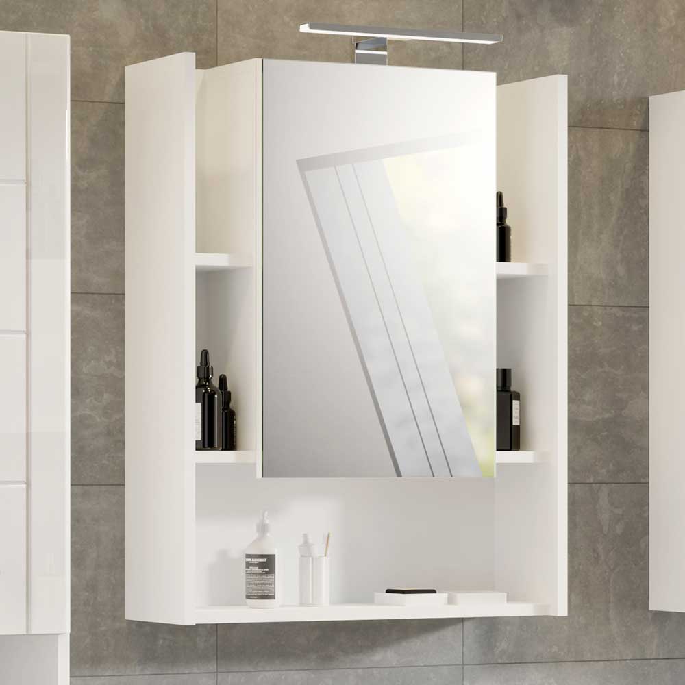 Moderner Spiegelschrank Bad Mianna in Weiß 60x77x19 cm