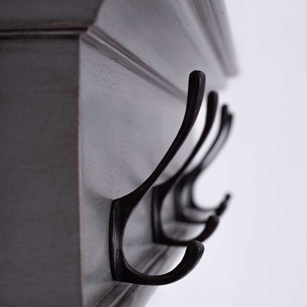 70 cm Garderobe Lacromas in Grau aus Mahagoniholz