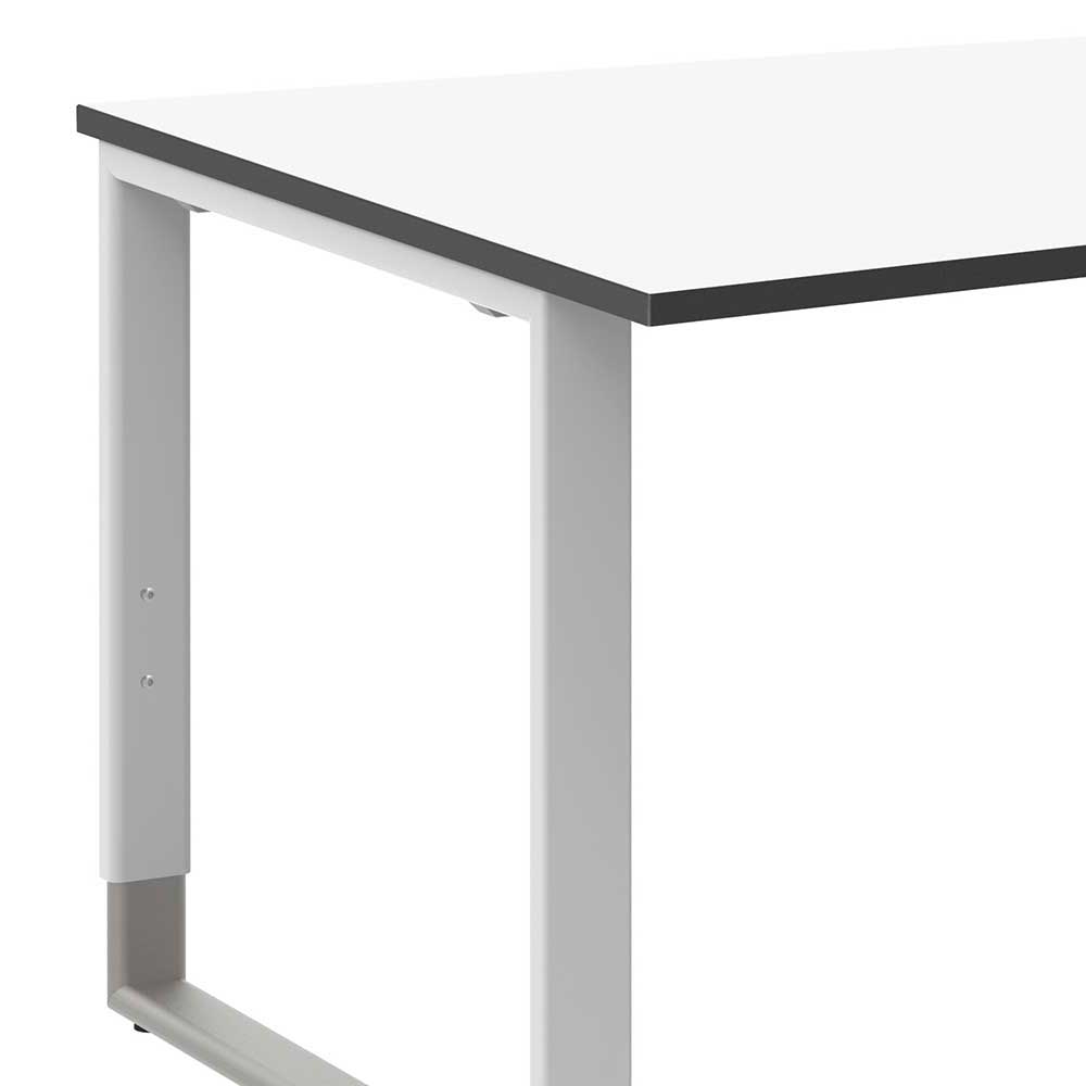 Höhenverstellbarer Schreibtisch Wins in Weiß 200 cm breit