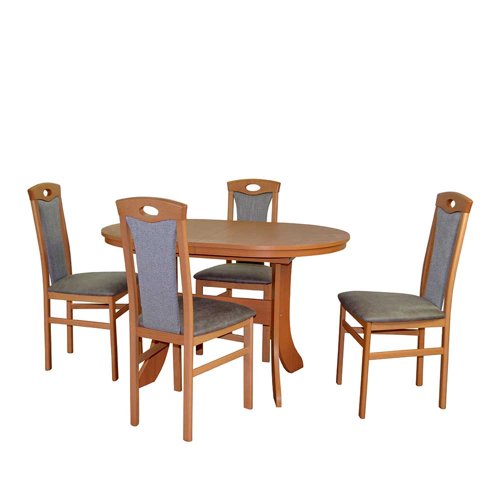 Esszimmermöbelset Ophila im klassischen Stil mit ovalem Tisch (fünfteilig)