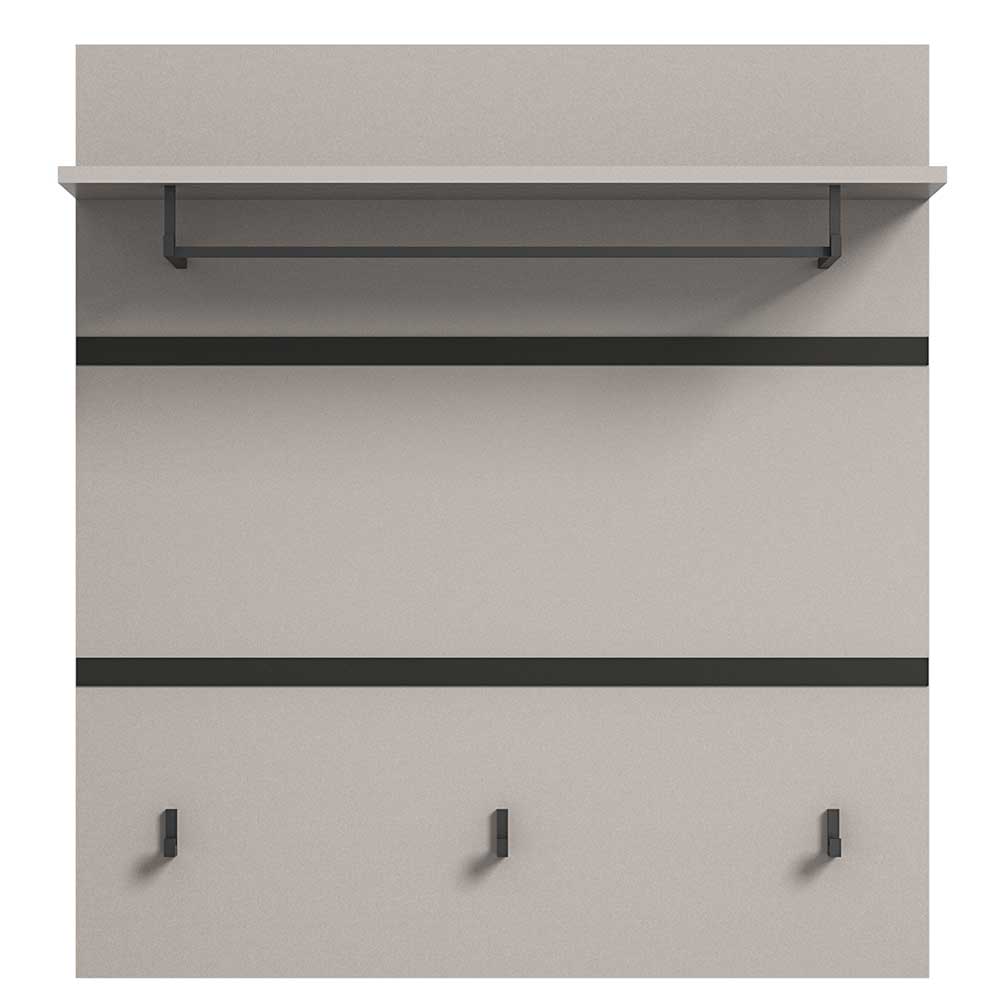 Garderoben Set Ristina in Grau und Schwarz 85 cm breit (zweiteilig)