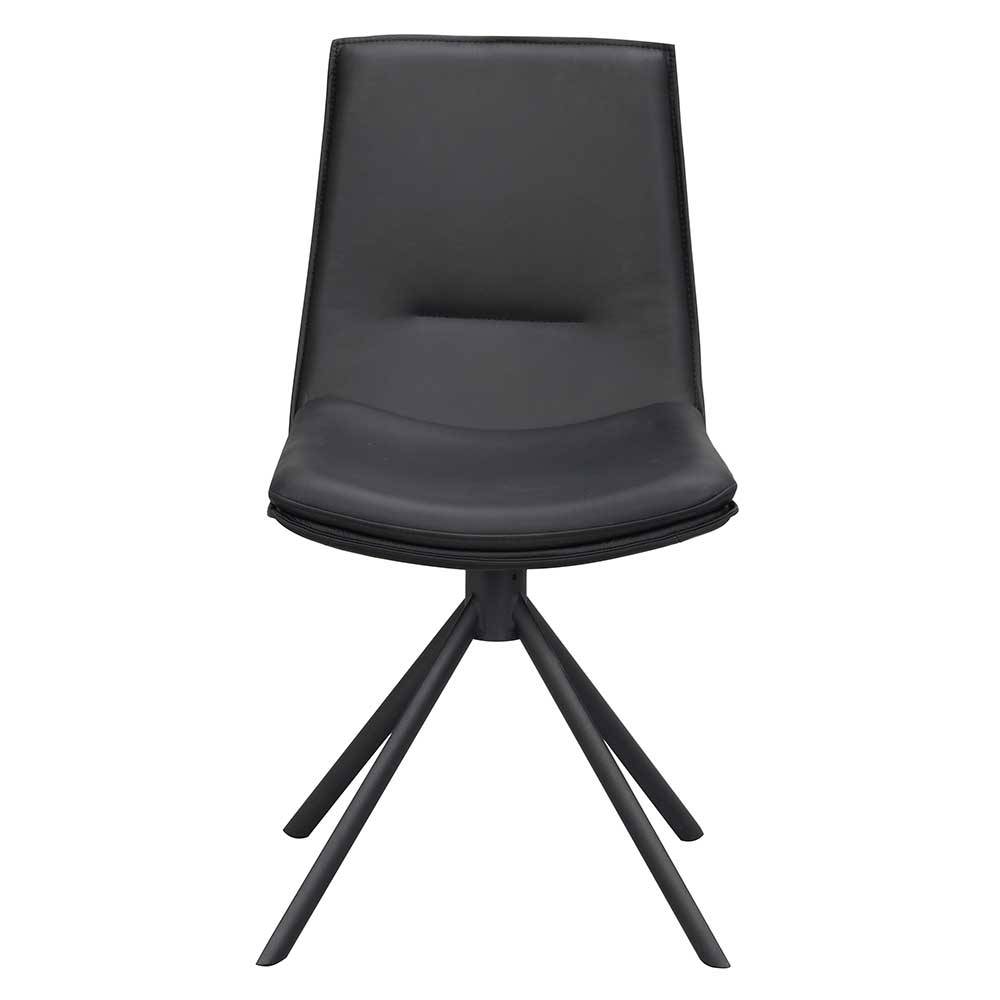 Schwarze Esstisch Stühle Candabria mit Gestell aus Metall 47 cm Sitzhöhe (2er Set)