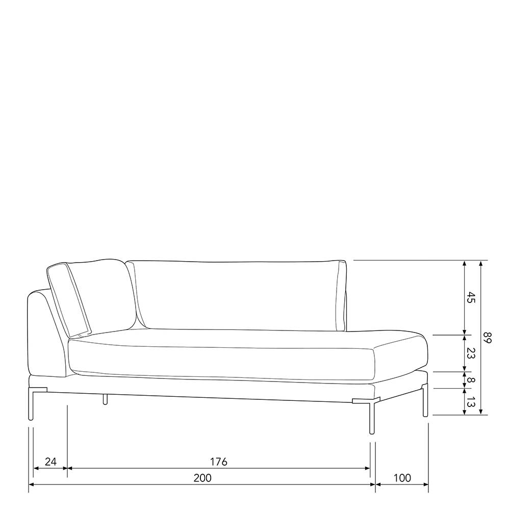 Lounge Element Chaiselongue Beige Imdyano 200 cm breit Lehne links