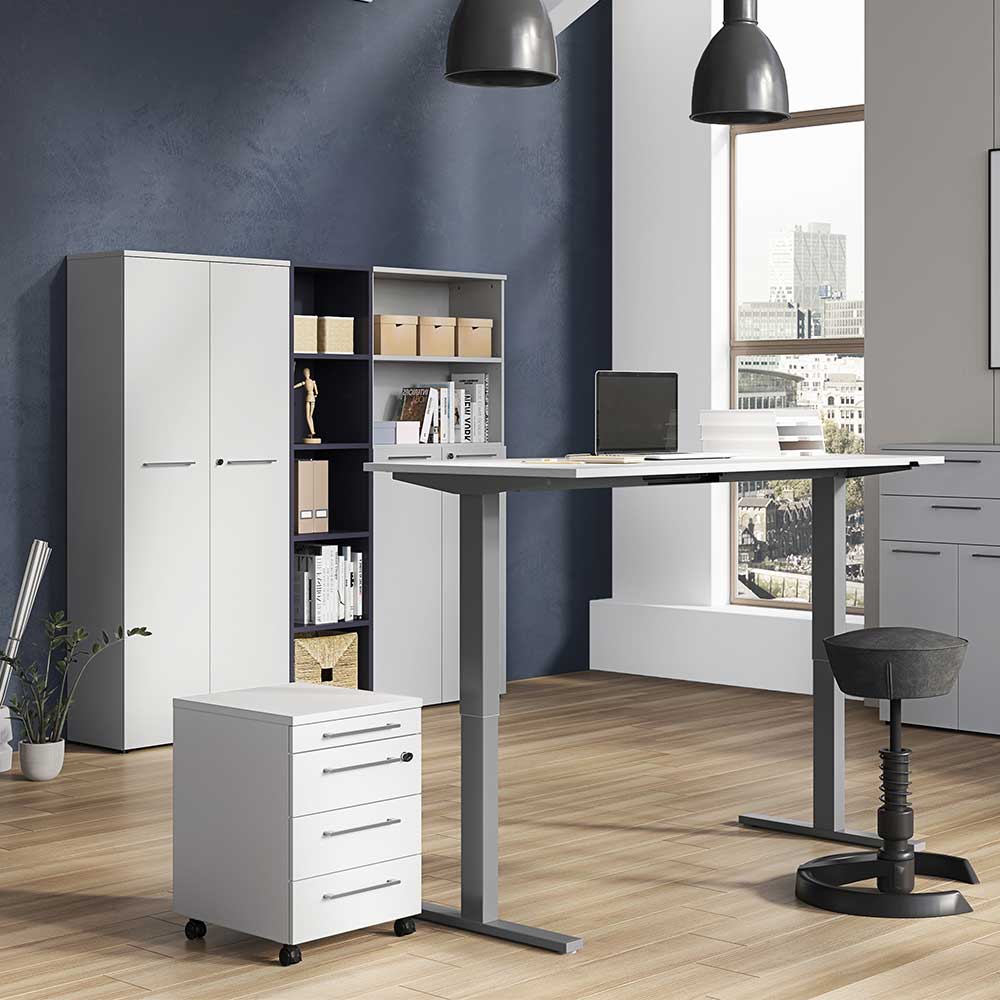 Büro Einrichtung Diriano mit höhenverstellbarem Schreibtisch modern (fünfteilig)
