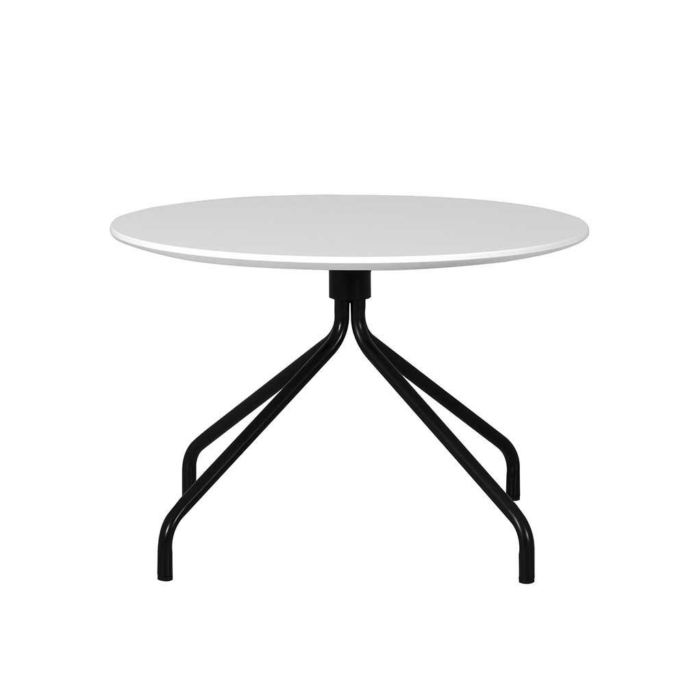 Wohnzimmertisch Flyma in Schwarz und Weiß mit runder Tischplatte