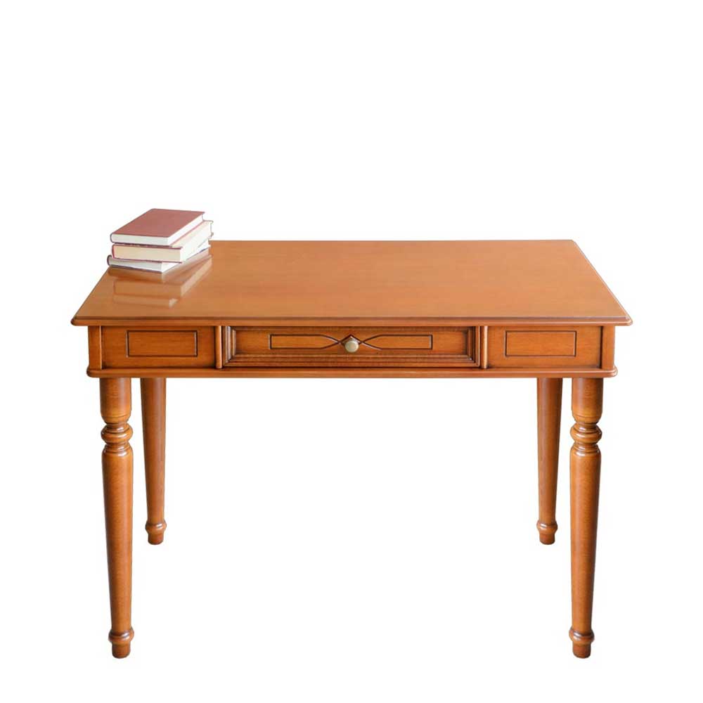 Schreibtisch mit Schublade Cadruna in Nussbaumfarben 107 cm breit