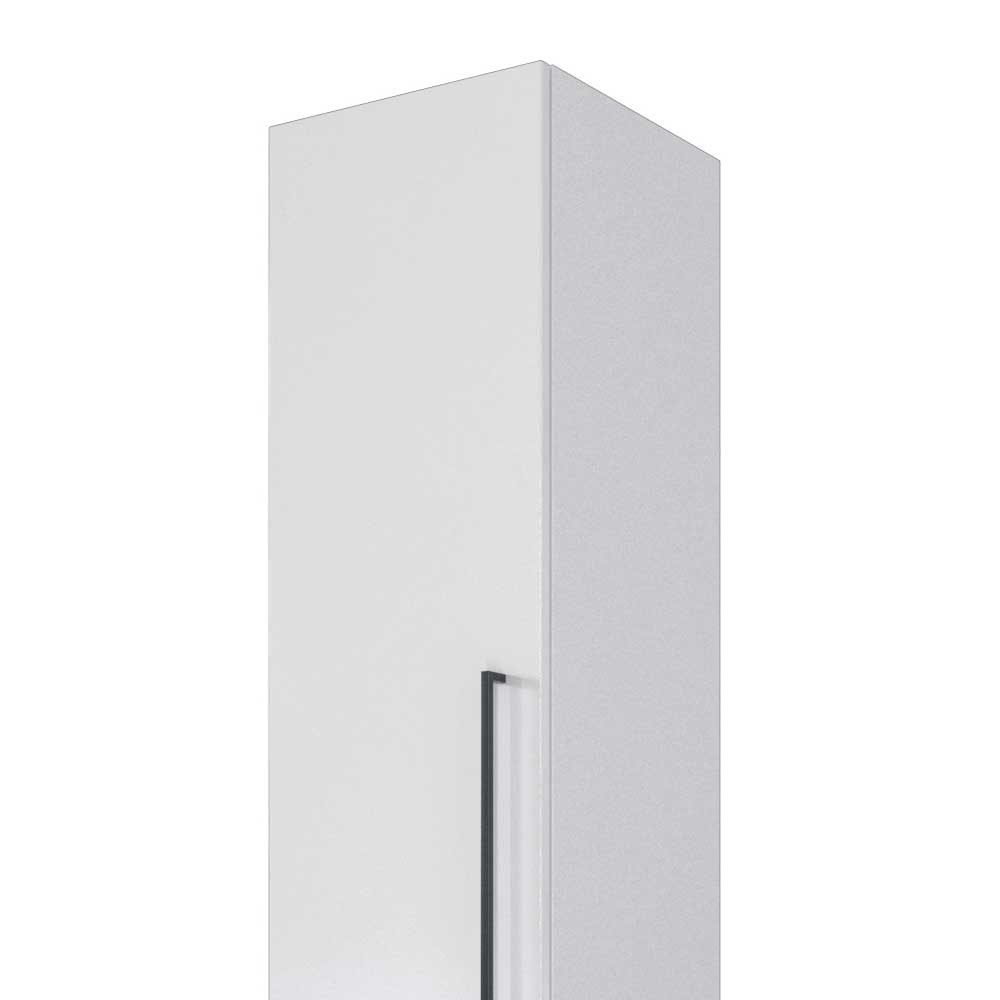 Badezimmer Hochschrank Bevario in Weiß für Stand- und Wandmontage