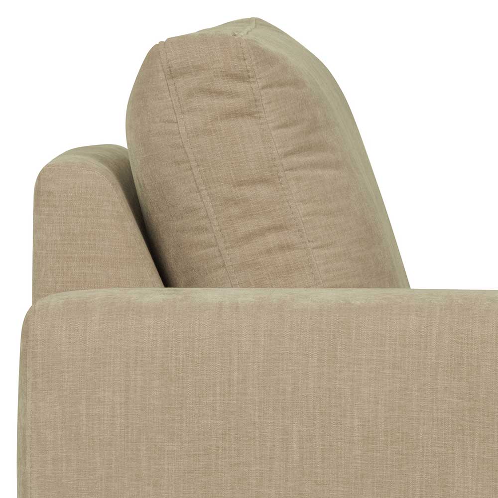 Sofa Element mit Armlehne links Pilamonia in Beige Rücken echt bezogen