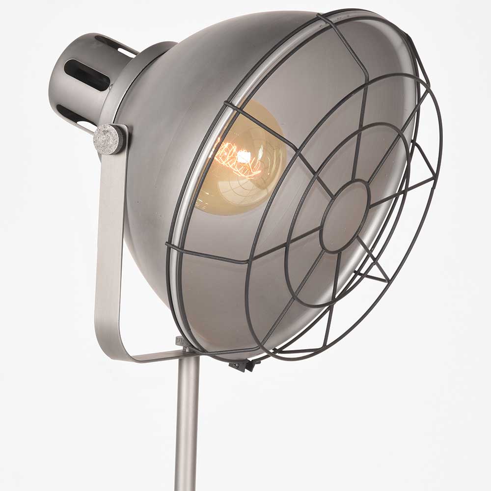 Metall Stehlampe Ittigen in Grau im Factory Design