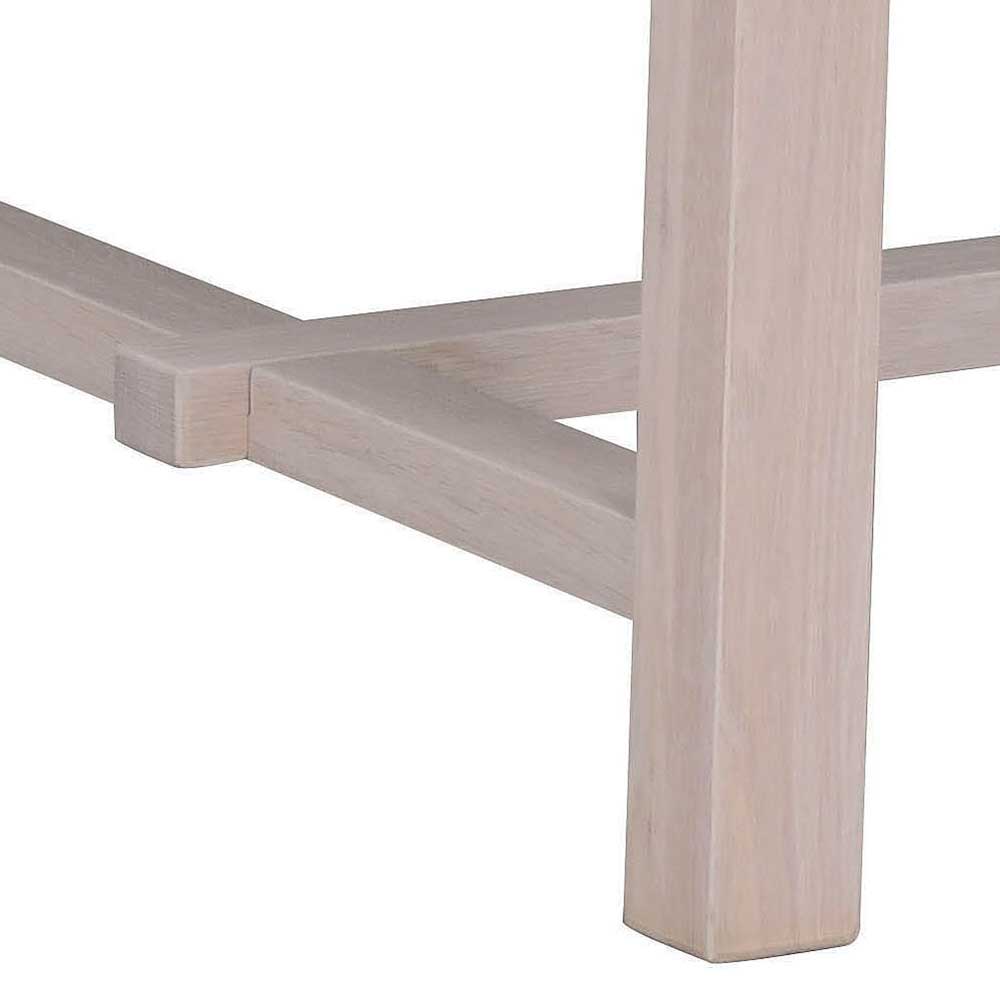 Tischgruppe South in Holz White Wash und Grau im Skandi Design (fünfteilig)