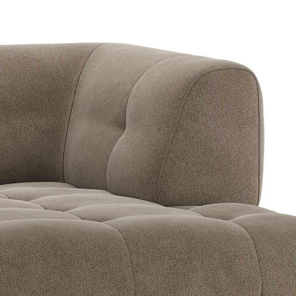 Modulares Sofa Element rechts Estravo in Graugrün Webstoff 140 cm tief
