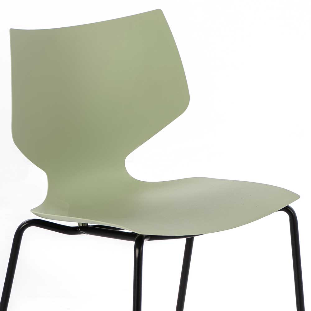 Esstisch Stühle Chiosma in Hellgrün Kunststoff mit Metallgestell (4er Set)