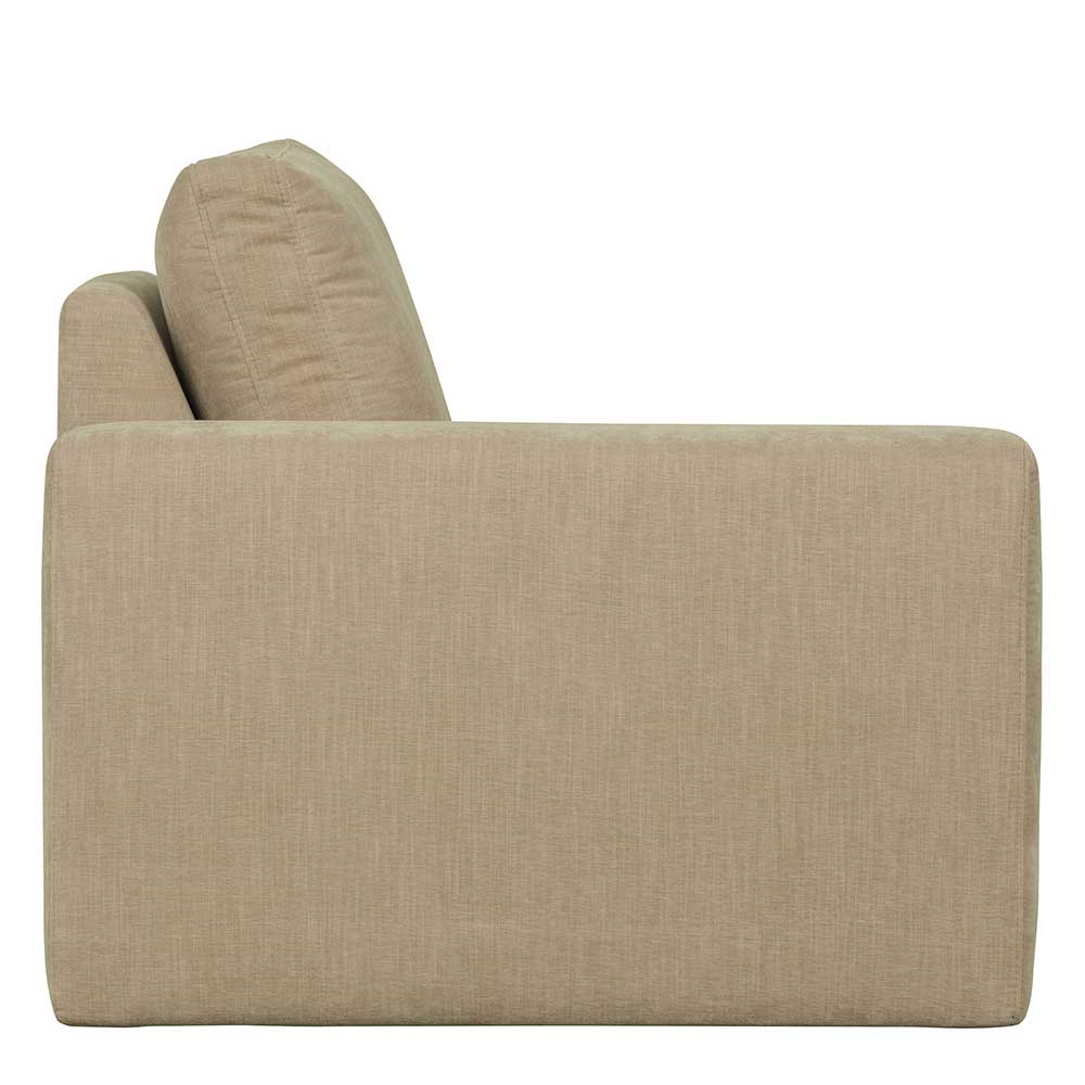 Sofa Element mit Armlehne links Pilamonia in Beige Rücken echt bezogen