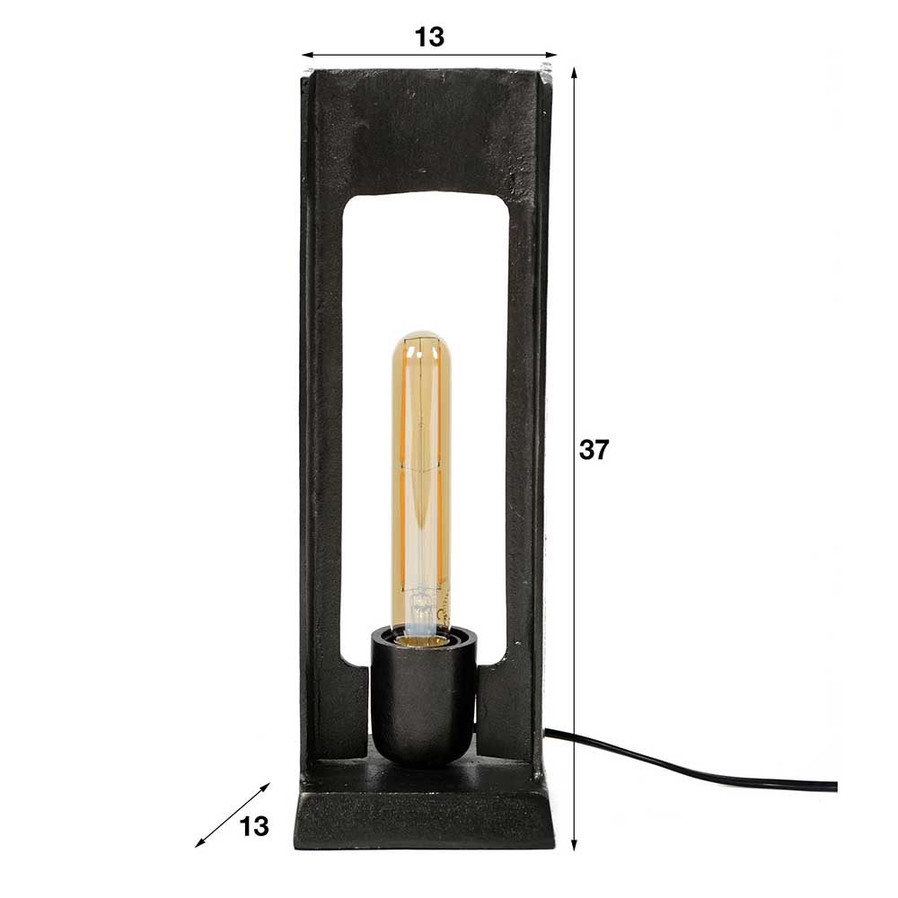 Tischlampe Lufarna in Schwarz Nickel im Industry Stil