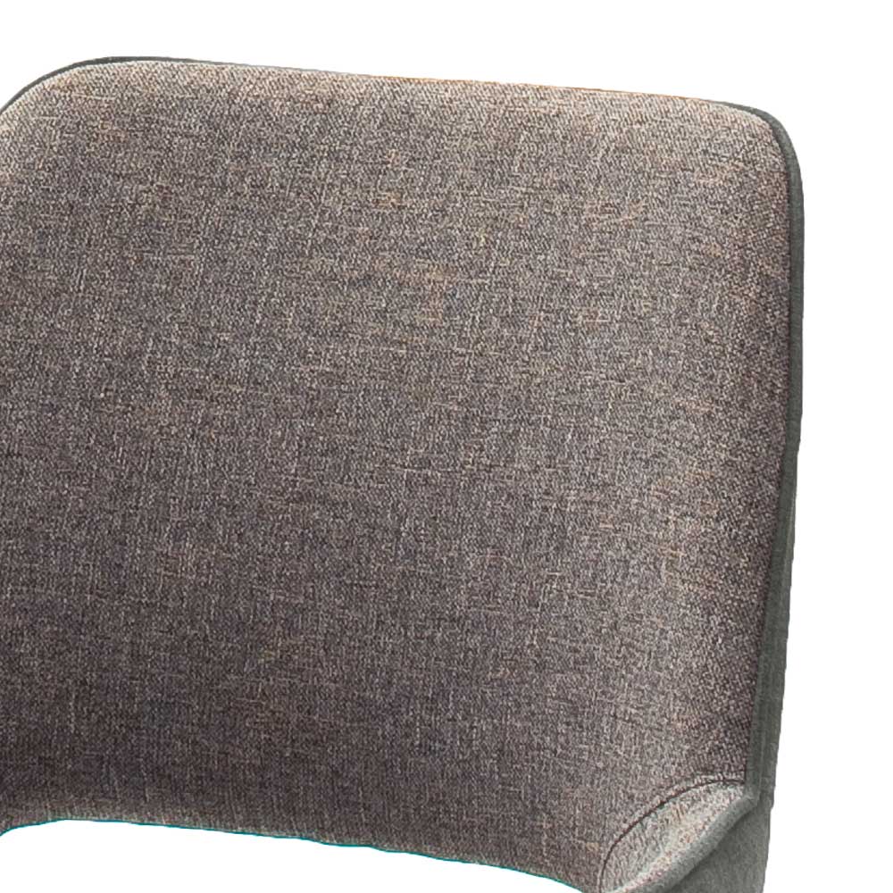Drehbare Esstisch Stühle Snoba in Grau Webstoff mit Armlehnen (2er Set)