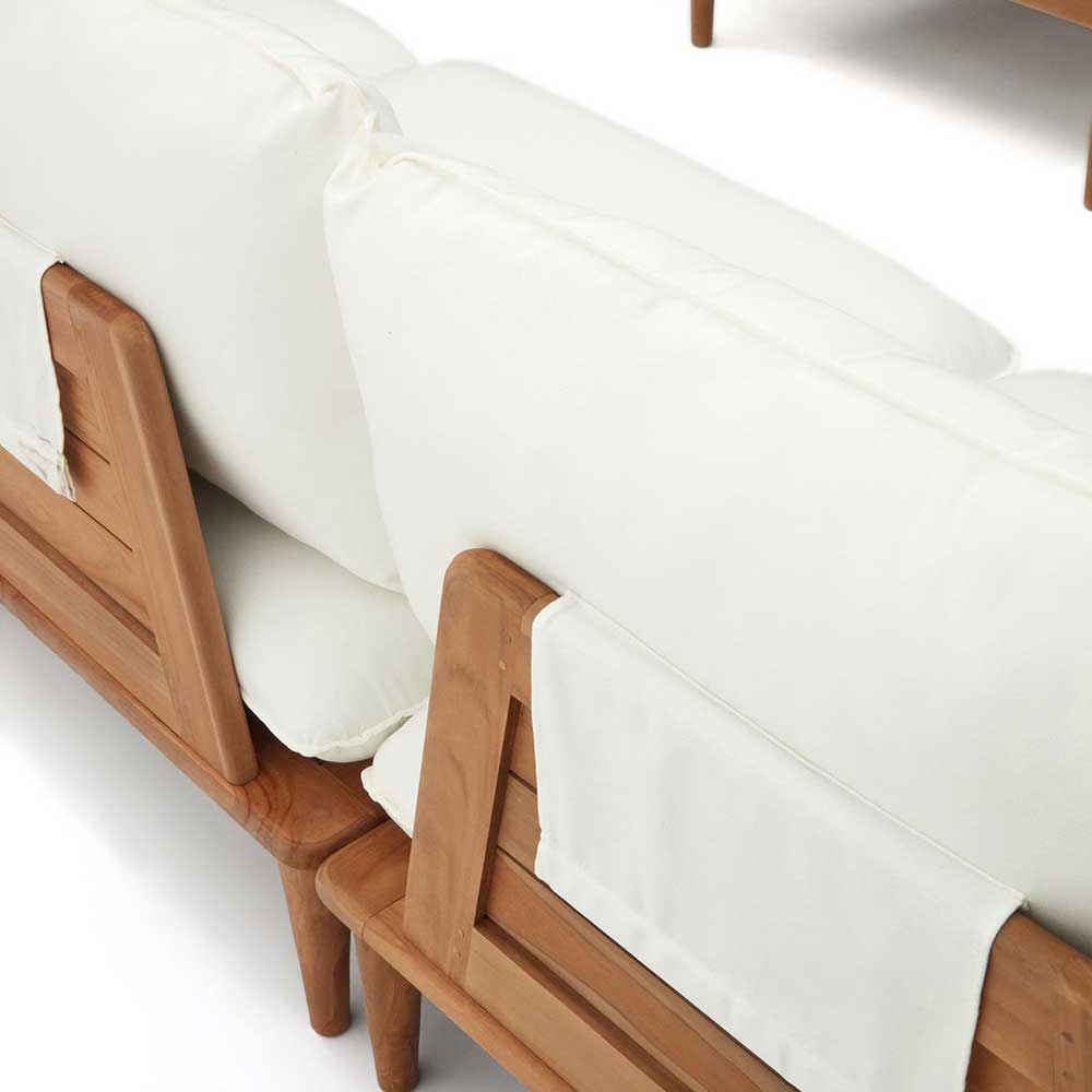 Zweisitzer Lounge Möbel Surie aus Teak Massivholz mit Polsterauflagen