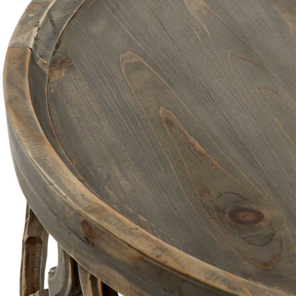 Vintage Look Couchtisch Zessma aus Tanne Massivholz 80 cm Durchmesser