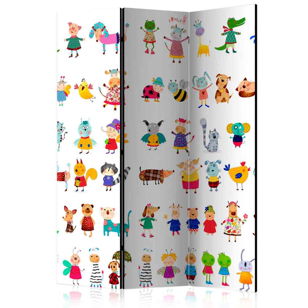 Kinder Raumteiler Sovecca mit bunten Tieren 135 cm breit