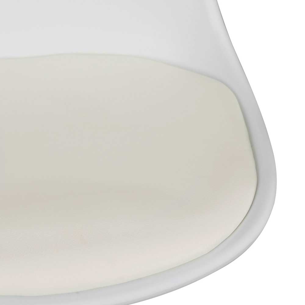 Schalensitz Barhocker Rulette in Weiß und Chromfarben
