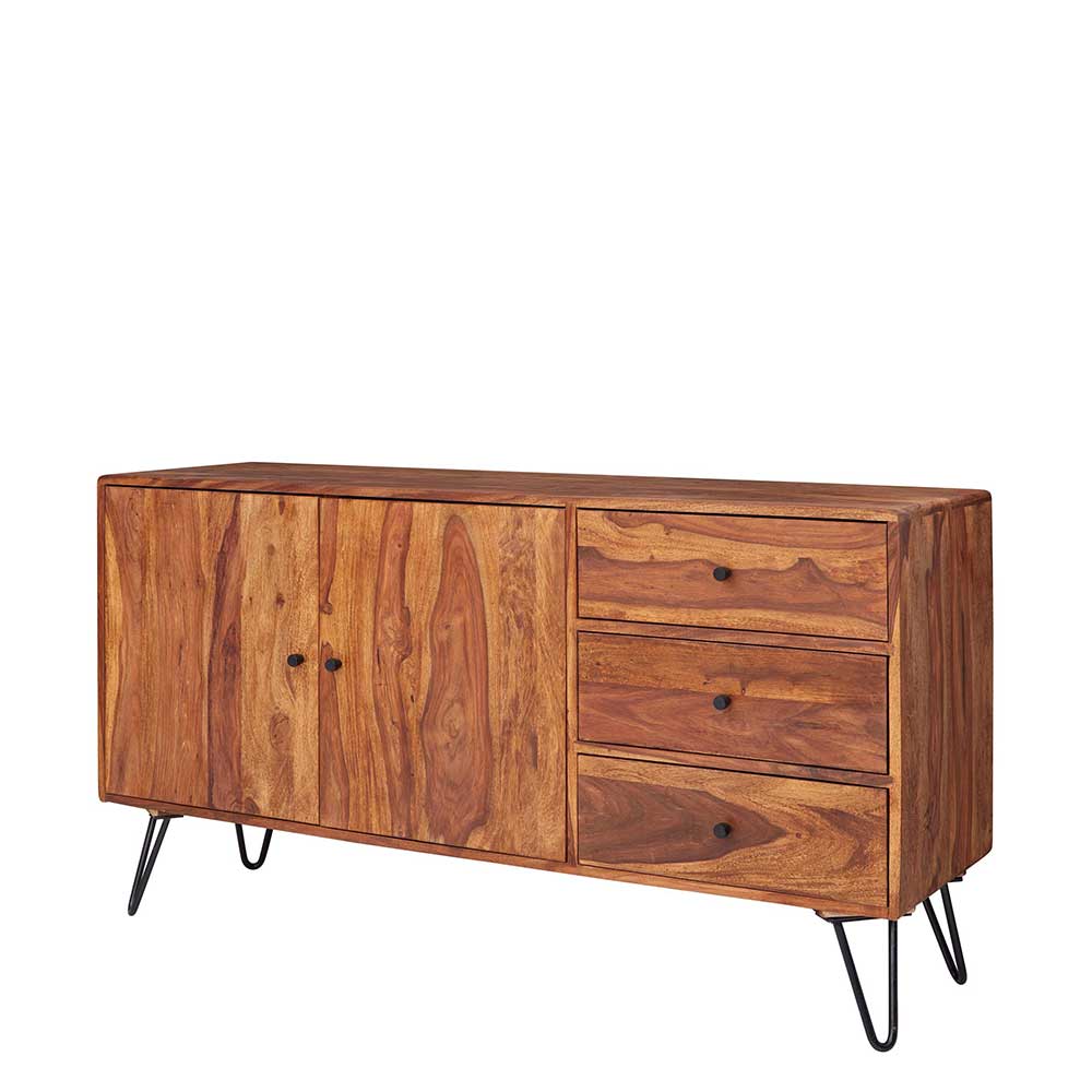 Modernes Sideboard Cacan - Sheesham Holz massiv lackiert 145 cm breit