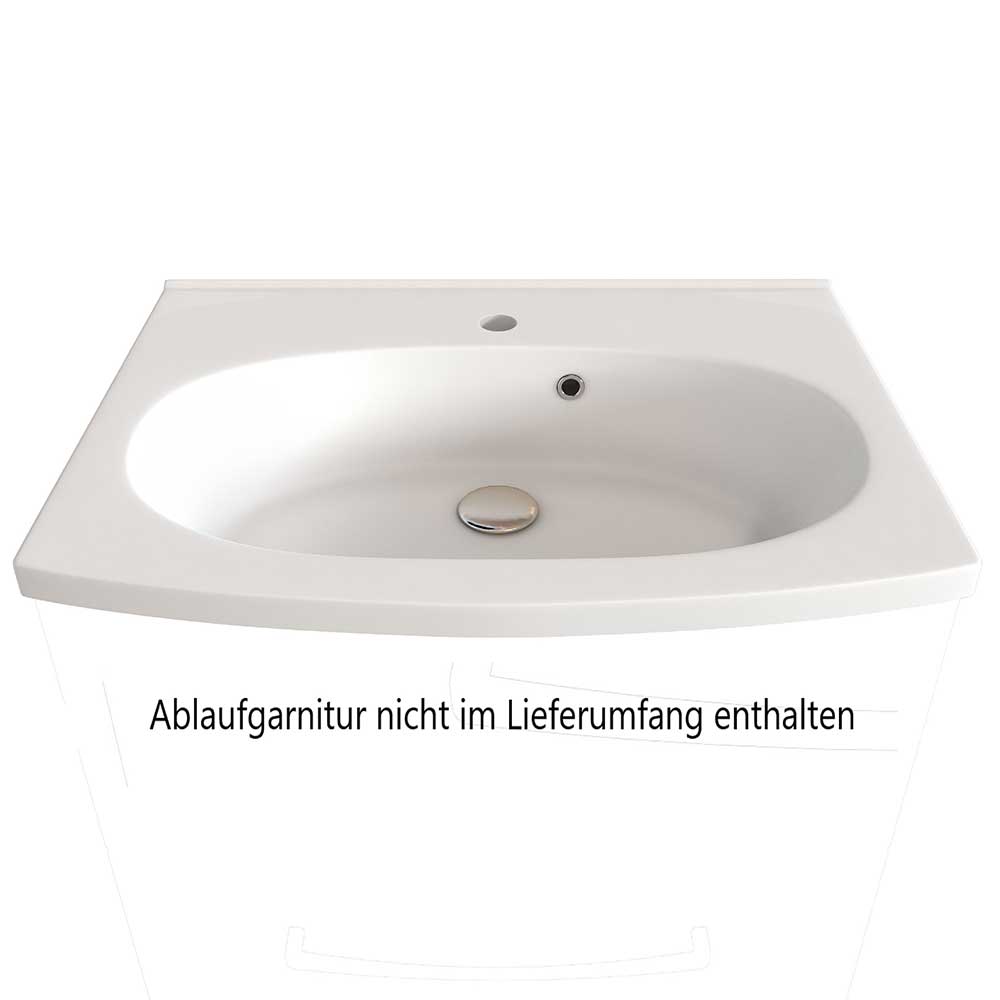 Waschplatz Gäste WC Longos mit Spiegelschrank Holzoptik Wildeiche (zweiteilig)