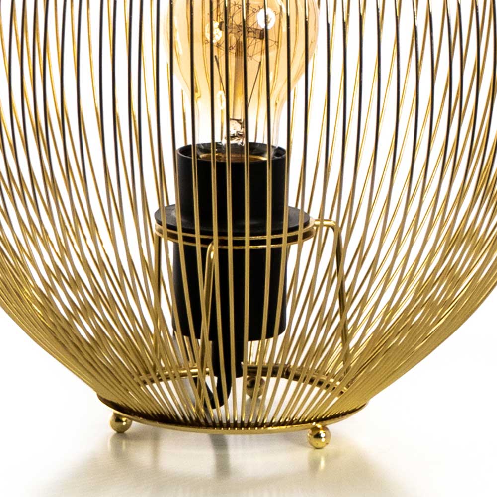 Design Tischlampe Razios in Messingfarben 25 cm hoch