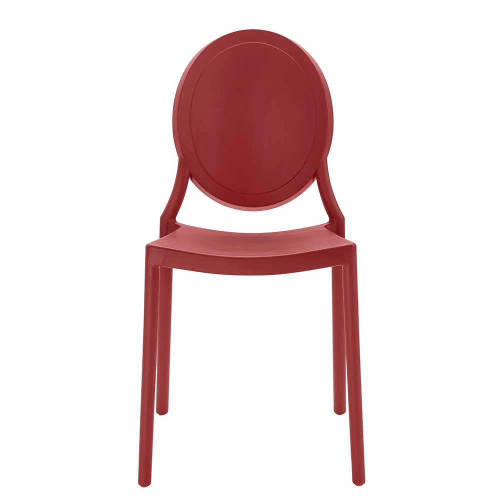Rote Küchenstühle Borna mit 45 cm Sitzhöhe modern (2er Set)