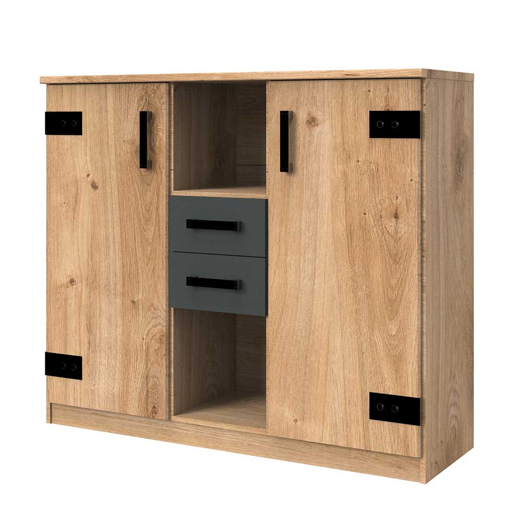 Sideboard Yanita mit zwei Schubladen und Türen Made in Germany