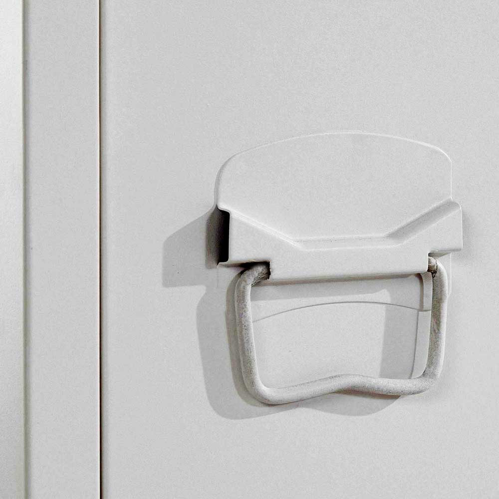 Weiße Nachtkommode Manaos aus Metall mit einer Tür