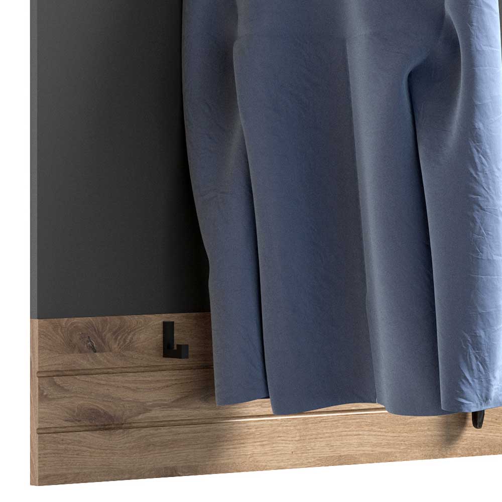 Garderobenpaneel Onlio 90 cm breit in Wildeichefarben und Grau