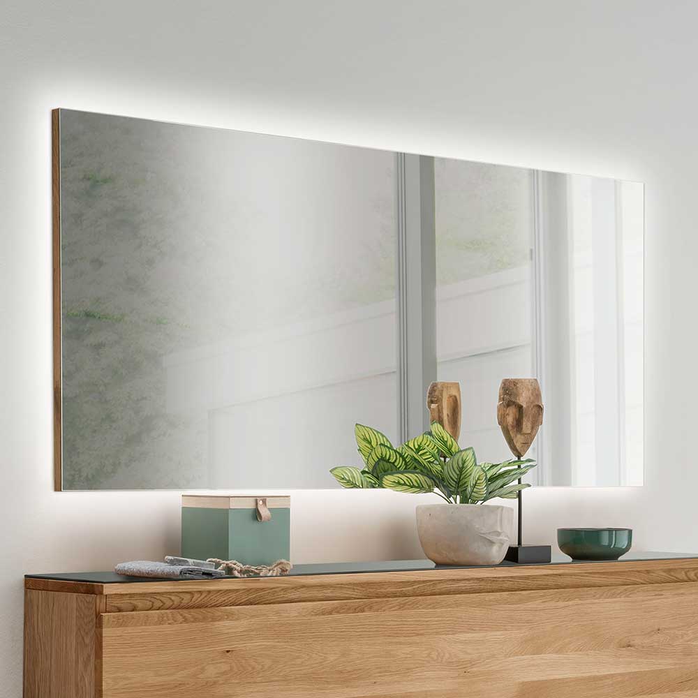 Garderoben Spiegel Nietran 66 cm hoch mit minimalem Rahmen in Asteichefarben