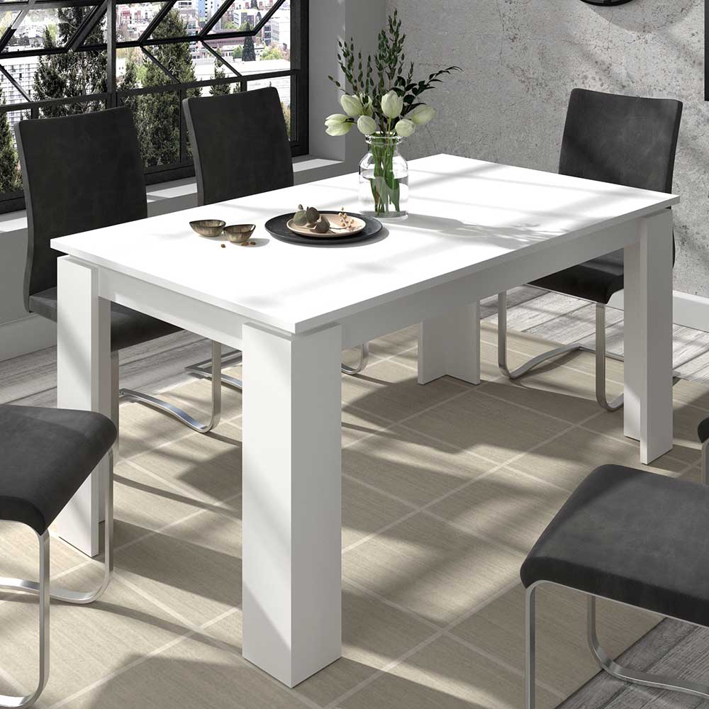 Esszimmer Tisch mit Auszug Tinello in Weiß 160-200 cm