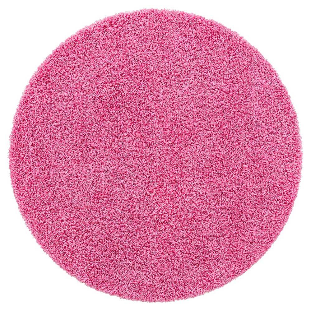 120 oder 150 cm Durchmesser Teppich Josue in Pink - Hochflor