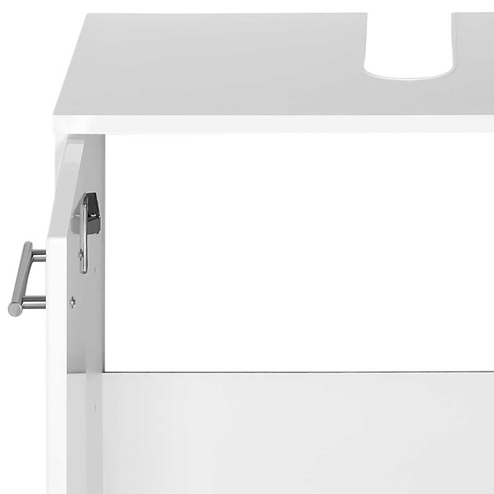 2 türiger Waschbeckenunterschrank Josessa in Hochglanz Weiß 60 cm breit