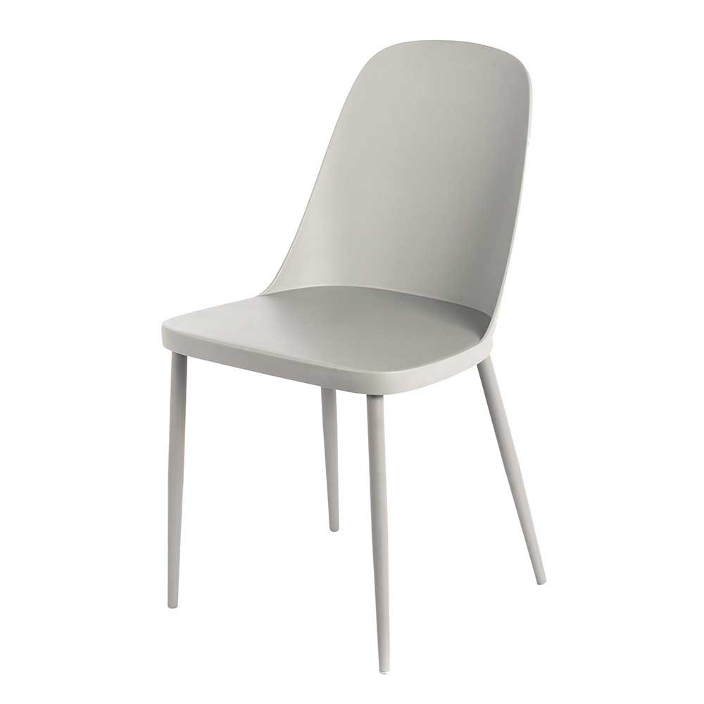 Stuhl für die Küche Monfliado in Hellgrau aus Kunststoff (4er Set)