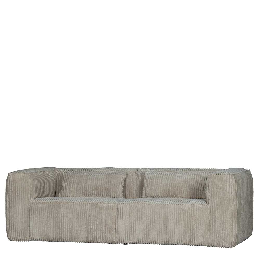 Breitcord Couch Ugo in Beigegrau mit 46 cm Sitzhöhe