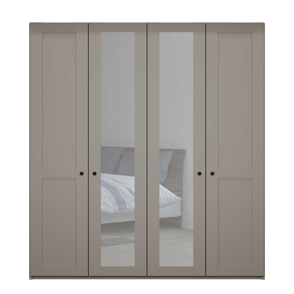Schlafzimmerschrank hellgrau Saconso im Landhausstil mit Spiegeltüren