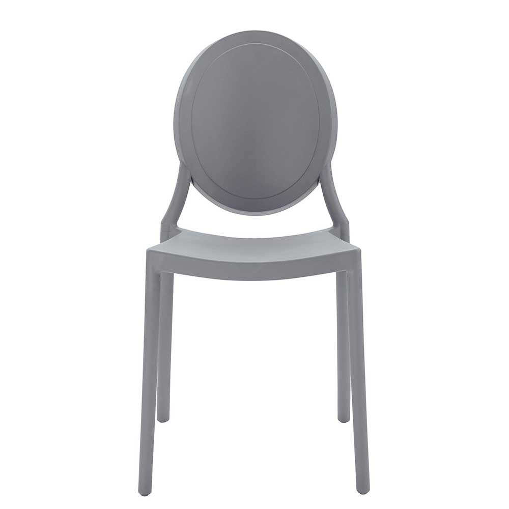Kunststoff Design Stühle Cosminas in Grau mit 45 cm Sitzhöhe (Set)