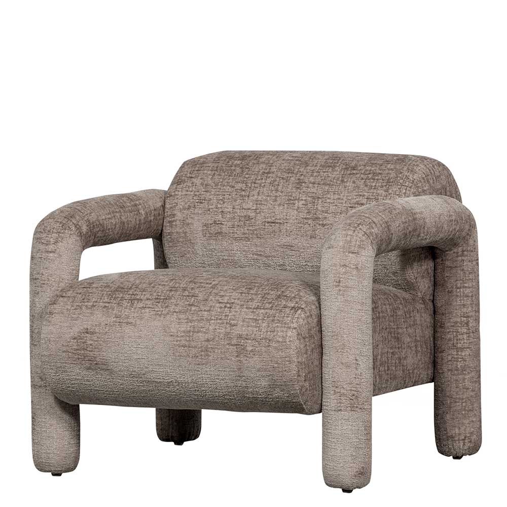 Moderner Design Sessel Ambia in Beige aus Struktur Samt