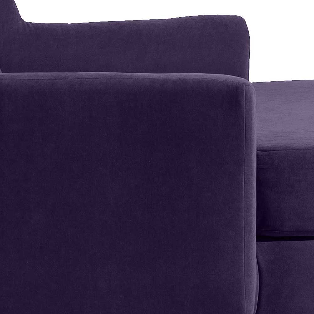 Velours Big Sessel Nurno in Violett im neuen Landhausstil
