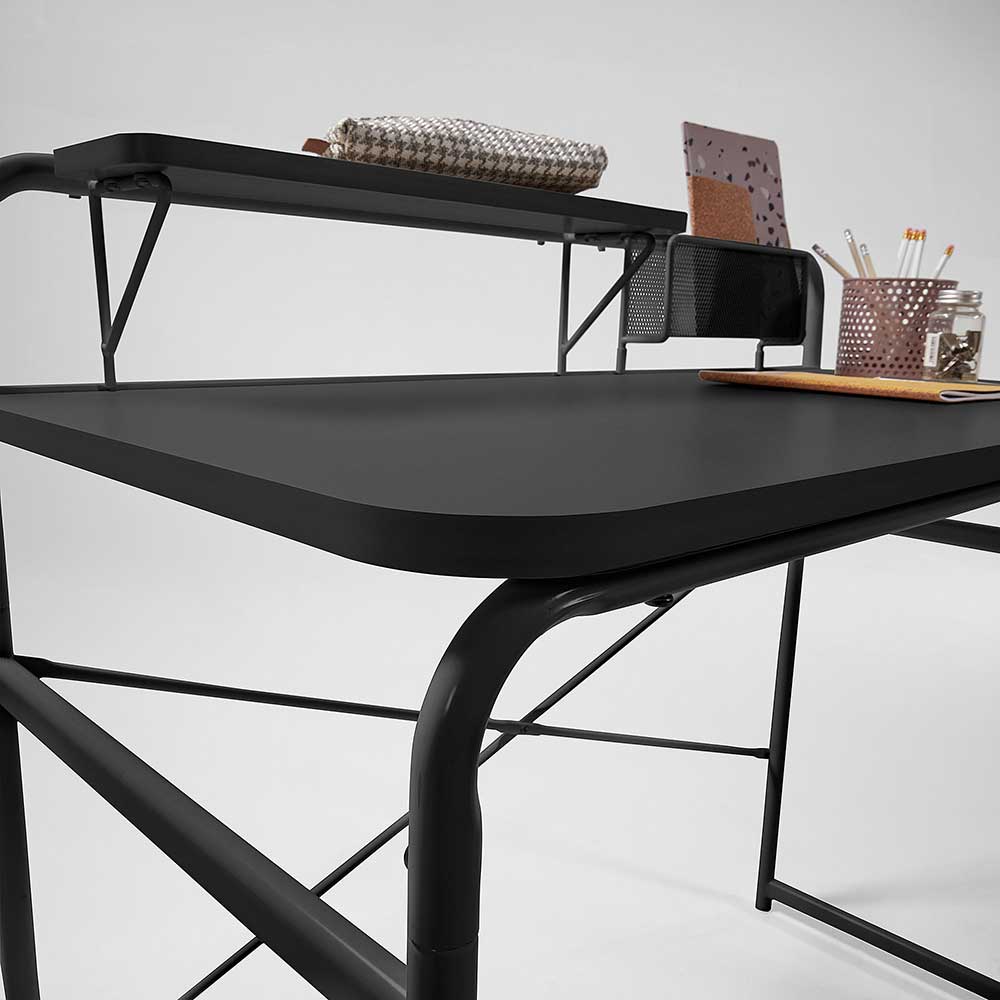 Schreibtisch Westham in Schwarz aus Stahl