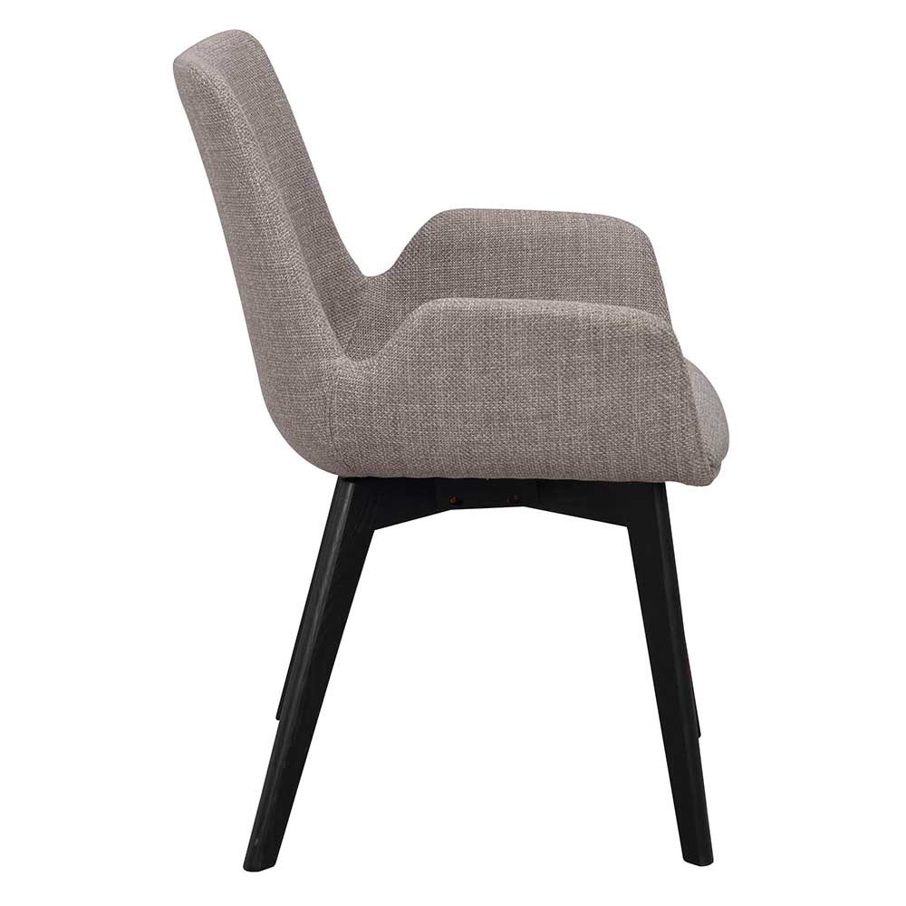Esstisch Stühle Javon im Skandi Design in Grau und Schwarz (2er Set)